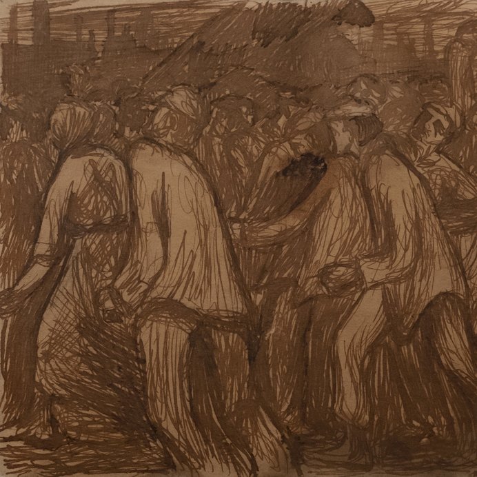Eugène Laermans - Étude pour Un soir de grève